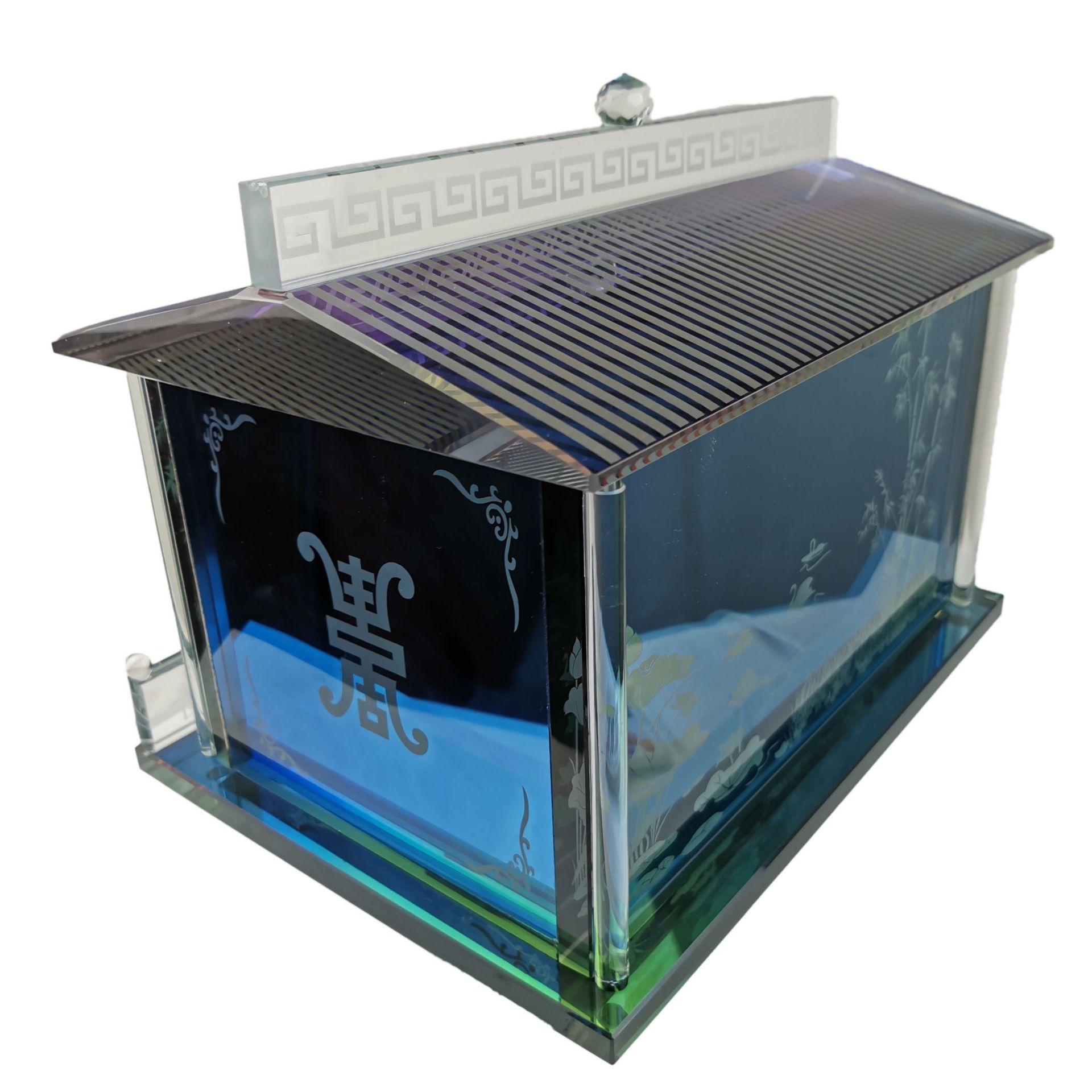 五彩小楼【二十多年的专业厂家低价批发】殡葬用品新款水晶骨灰盒