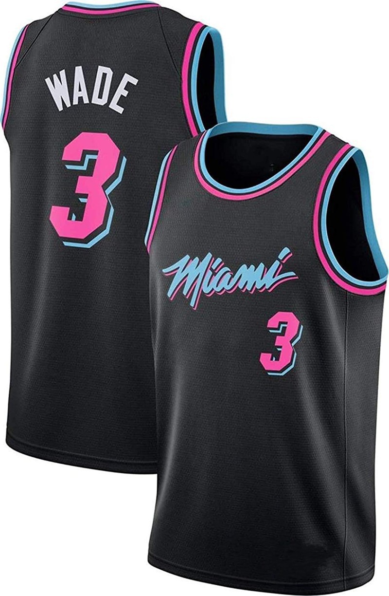 2021城市版nba球衣 miami heat 热火队#3韦德 wade篮球服短裤