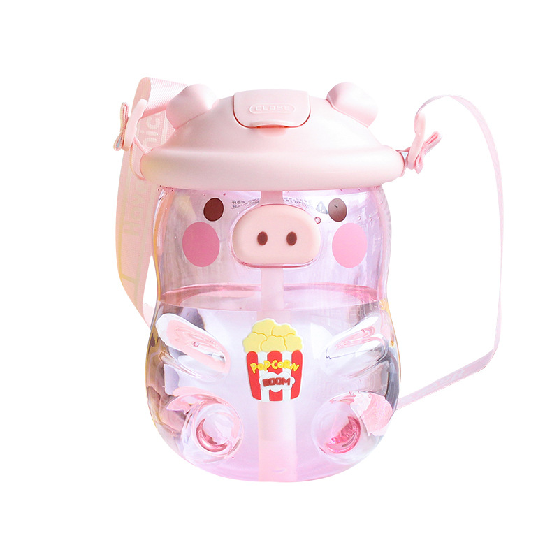 Internet Celebrity Big Belly Cup Good-looking Girls Cup with Straw Children Portable Gift Outdoor Sports Large-Capacity Water Cup Wholesale