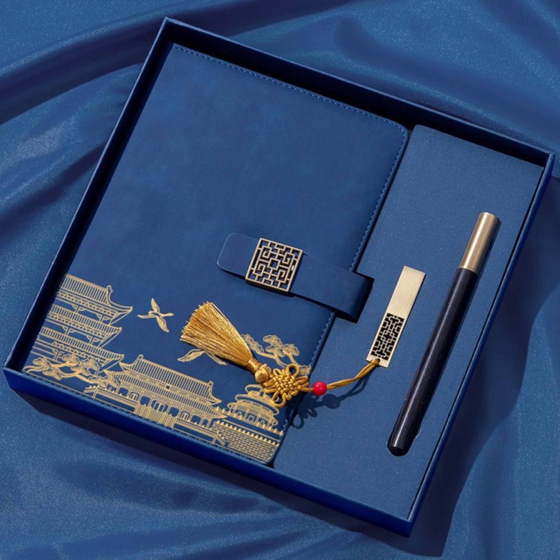 国潮高档商务笔记本礼盒套装可印logo加厚中国风a5记事本可定 制