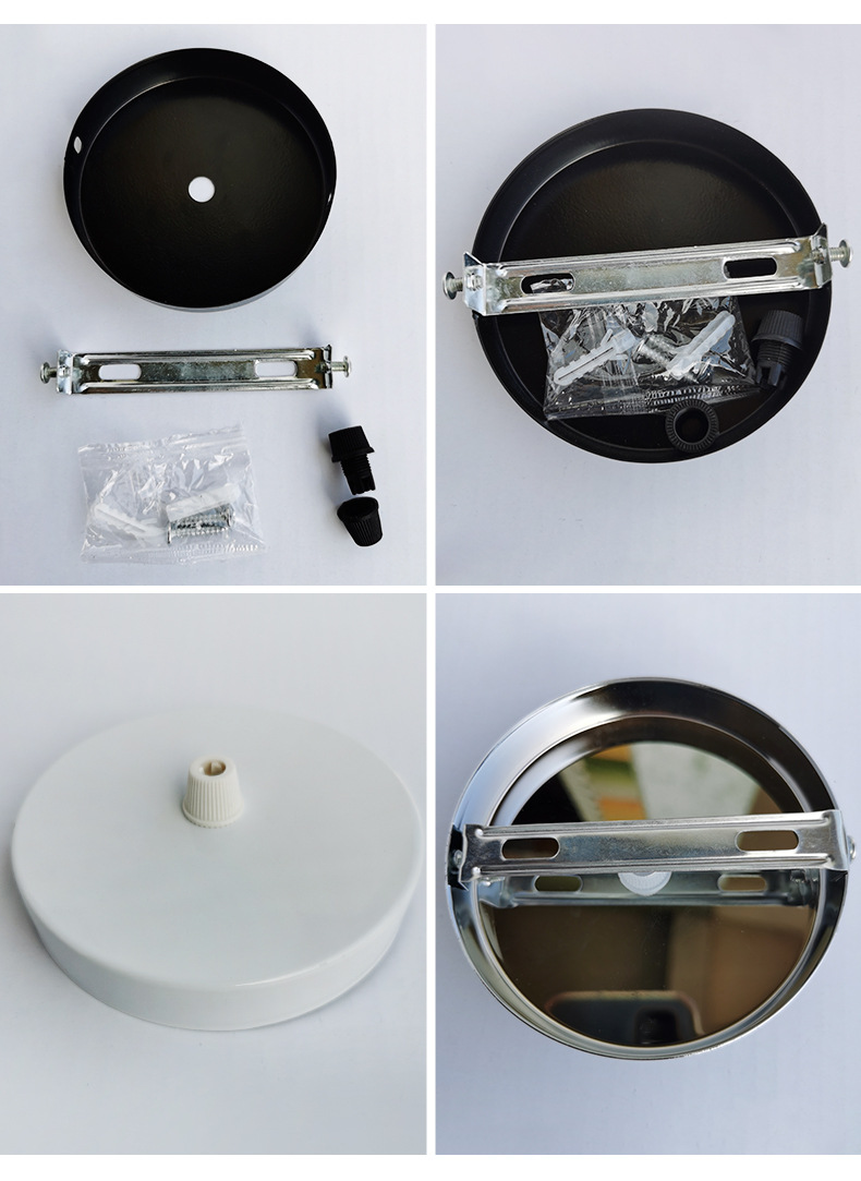 厂家批发圆形吸顶盘底座 吊灯底盘吸盘灯座直边盘壁灯座