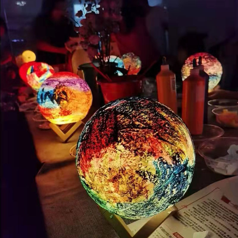 画室diy彩绘月球灯学生儿童小礼品3d星球灯厂家直销地摊促销货源