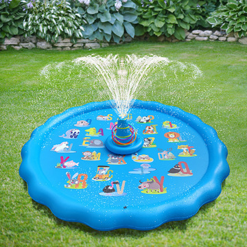 厂家现货户外套圈游戏儿童喷水垫子充气玩具游戏垫子字母戏水垫