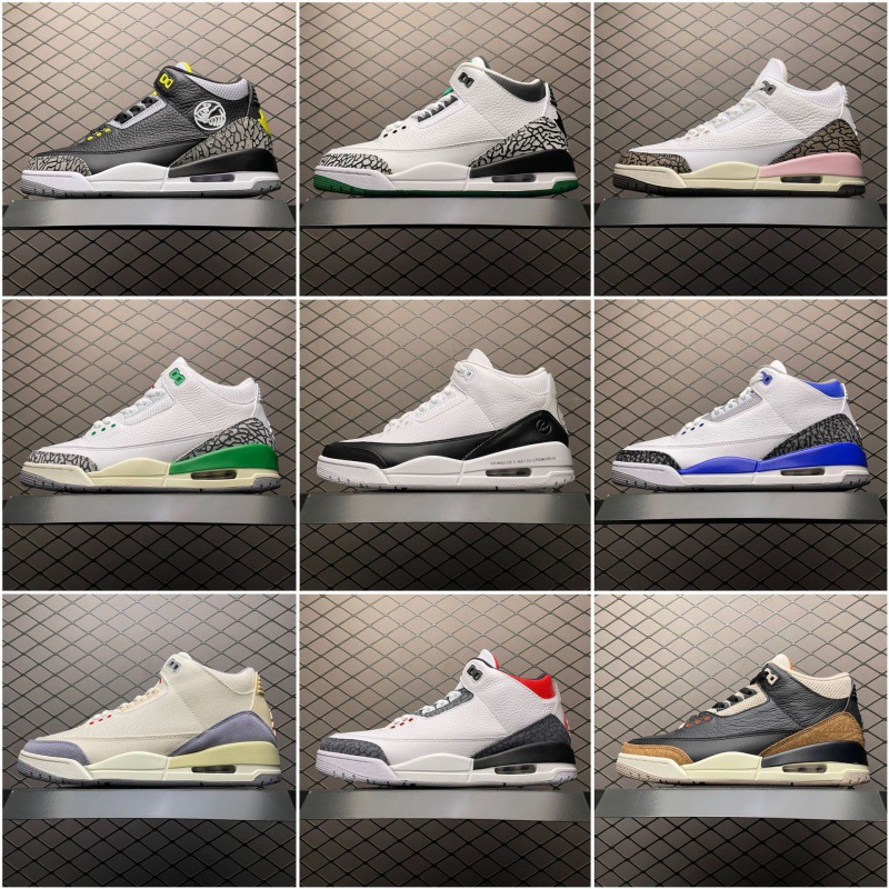 耐尅官男鞋莆田纯原aj3女鞋 藤原浩联名闪电气垫跑步鞋运动篮球鞋
