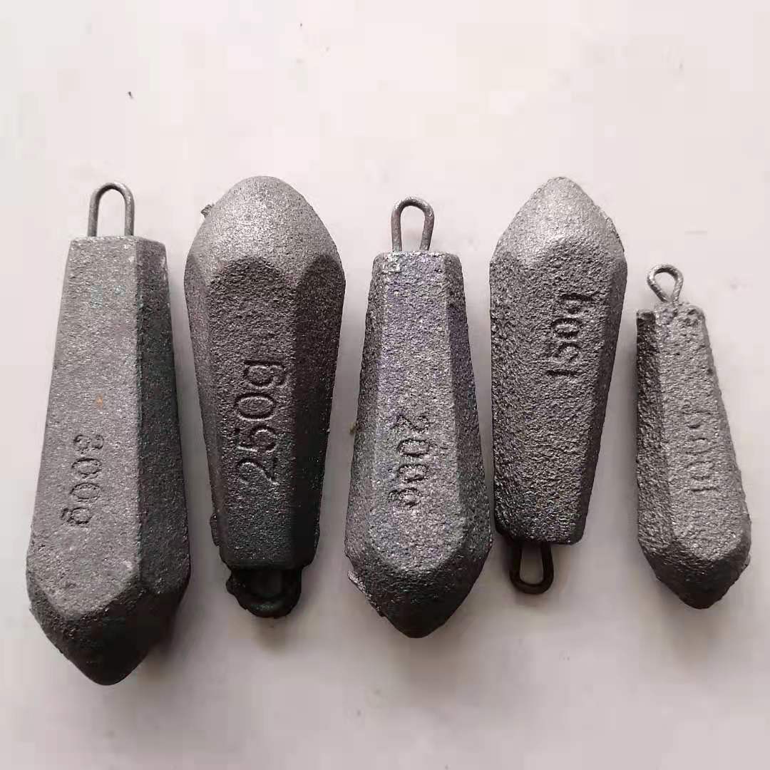 钓鱼配件海钓铁坠水滴六棱铁坨钓鱼铁坠250克带鼻铁坠铸铁鱼坠