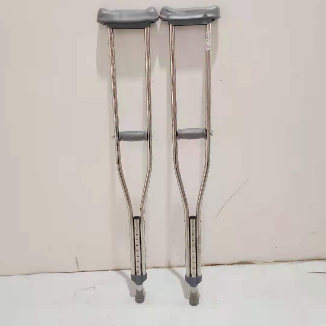 厂家供应加|厚不锈钢腋下拐杖 批发单升腋拐 双拐 医用拐杖 钢拐