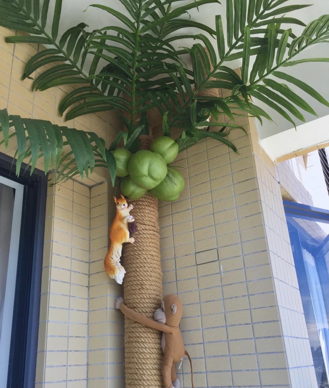 室外阳台水管暖气管装饰管道改造美化遮丑田园风麻绳包管装饰