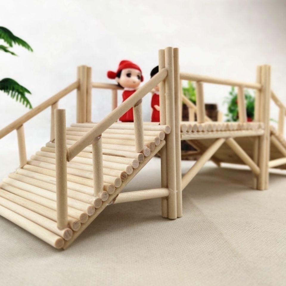 牙签桥模型幼儿园雪糕棒diy手工制作材料包小木桥木屋手工作品