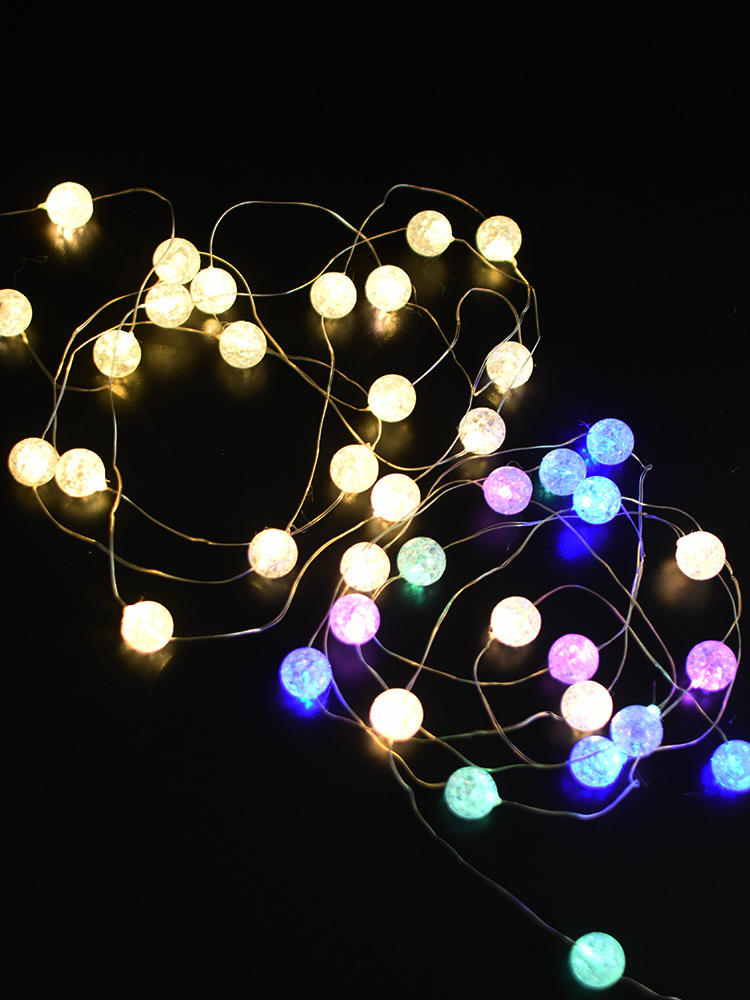 led灯串水晶球星星灯挂灯装饰生日布置小彩灯闪灯串灯满天星灯带