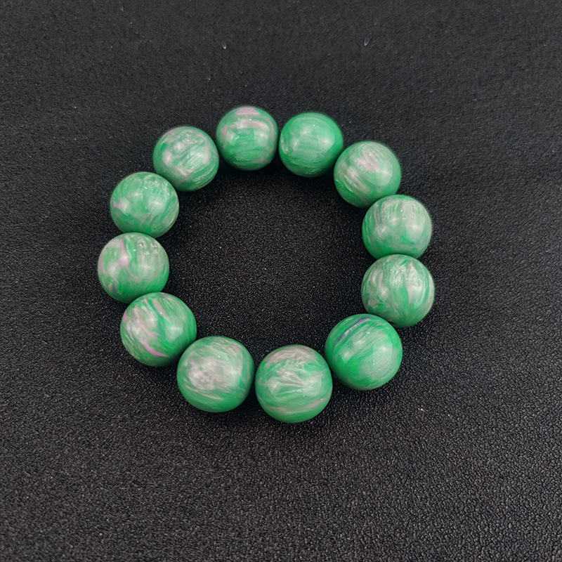 Bright Bracelet Color Buddha Beads Rosary Imitation Willow Green Gold Stone Bracelet Wholesale Crafts Hand Bead Stall Live Supply