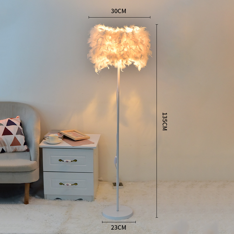 Floor Lamp Living Room Study Bedroom Led Bedside Lamp Beauty Net Red Anchor Warm Simple Modern Vertical Table Lamp