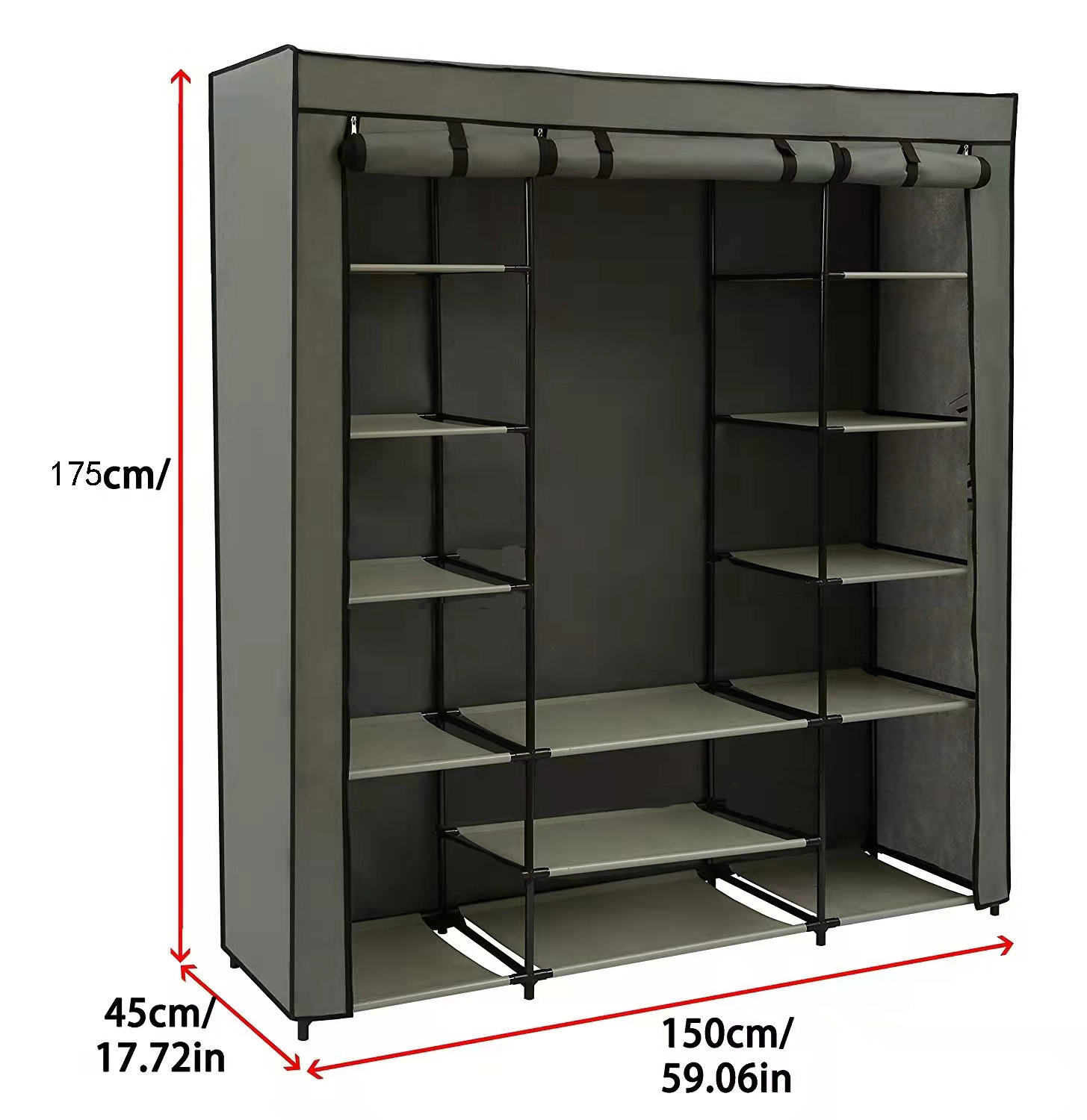 Wardrobe Single Dormitory Modern Minimalist Assembly Cloth Hanger Made of Cloth Economical Simple Non-Woven Fabric Wardrobe Storage Cabinet 0819