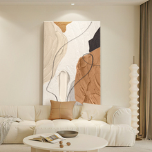 奶油高级抽象风走廊过道壁画客厅装饰画感沙发背景墙挂画肌理简约