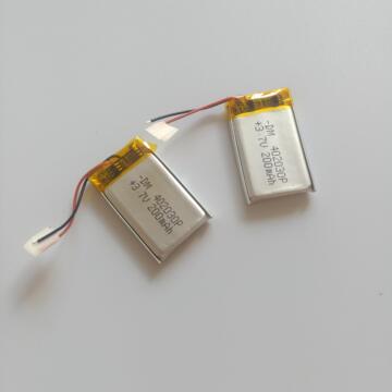402030聚合物锂电池 3.7v 200mah 按摩仪蓝牙耳机血氧仪锂电池