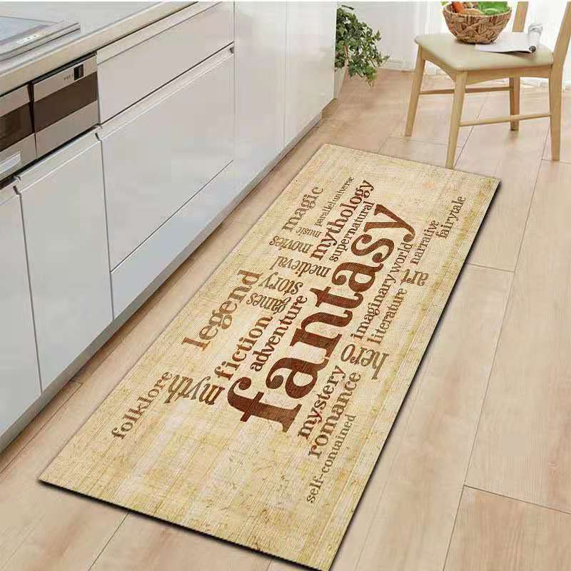 European and American Digital 3D English Printing Doormat and Foot Mat Bathroom Non-Slip Floor Mat Toilet Floor Mat Bedroom Living Room Carpet