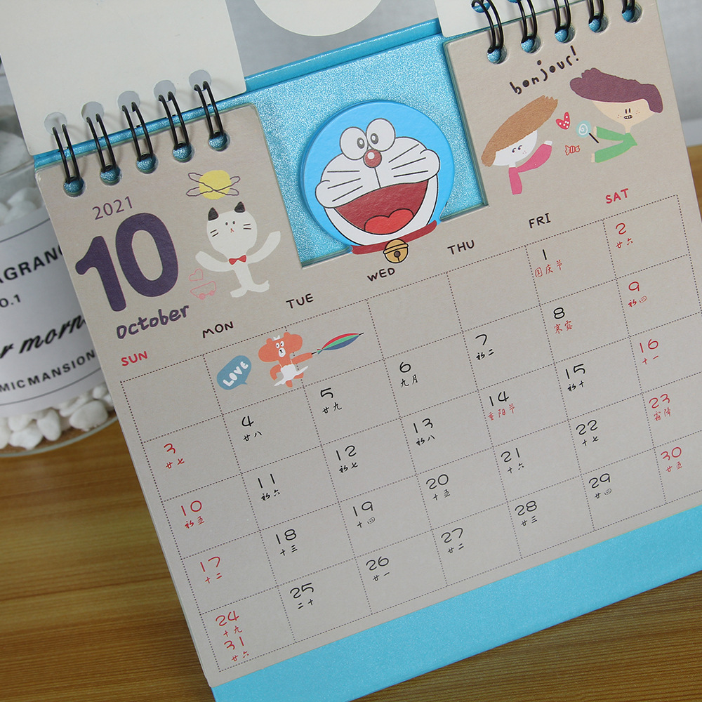 厂家2022年台式日历 现货可爱卡通造型桌面韩版迷你小台历批发