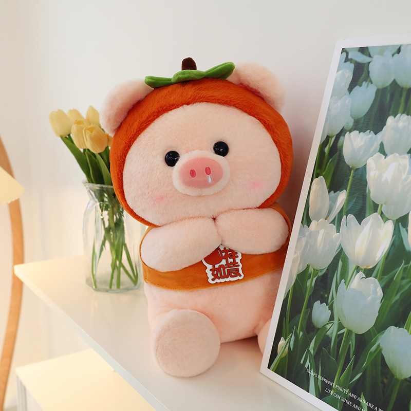 Genuine All the Best Pig Doll Plush Toy Persimmon Pig Doll Crane Machines Doll Clip Leg Big Pillow Wholesale