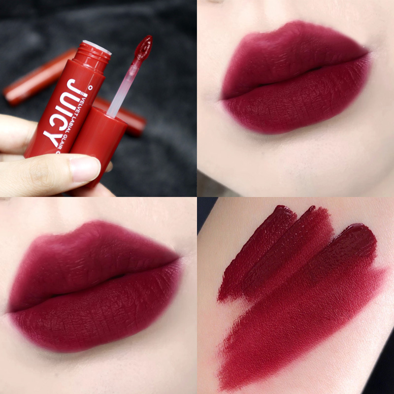 欧美风巧克力棕唇釉复古中毒色唇泥丝绒哑光雾面口红显白小众品牌