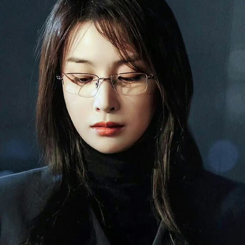 高启兰同款眼镜女高级感御姐风斯文金丝半框近视眼镜框男款显脸小