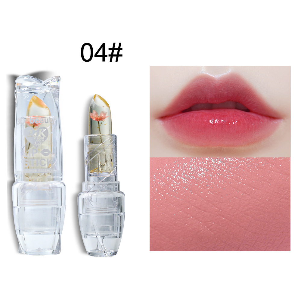 Cross-Border Transparent Color Changing Lipstick Transparent Lipstick Gold Foil Moisturizing Jelly Temperature Changing Lipstick Not Easy to Fade