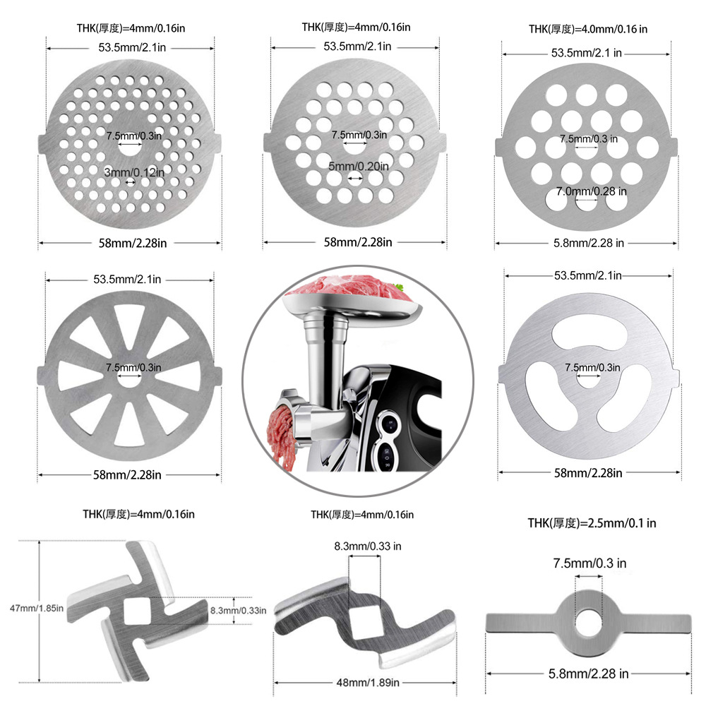 Blade Sausage Filler Stainless Steel Cross Knife Chili Pepper Grinder Accessories Jinzheng Meat Processor Blade Net