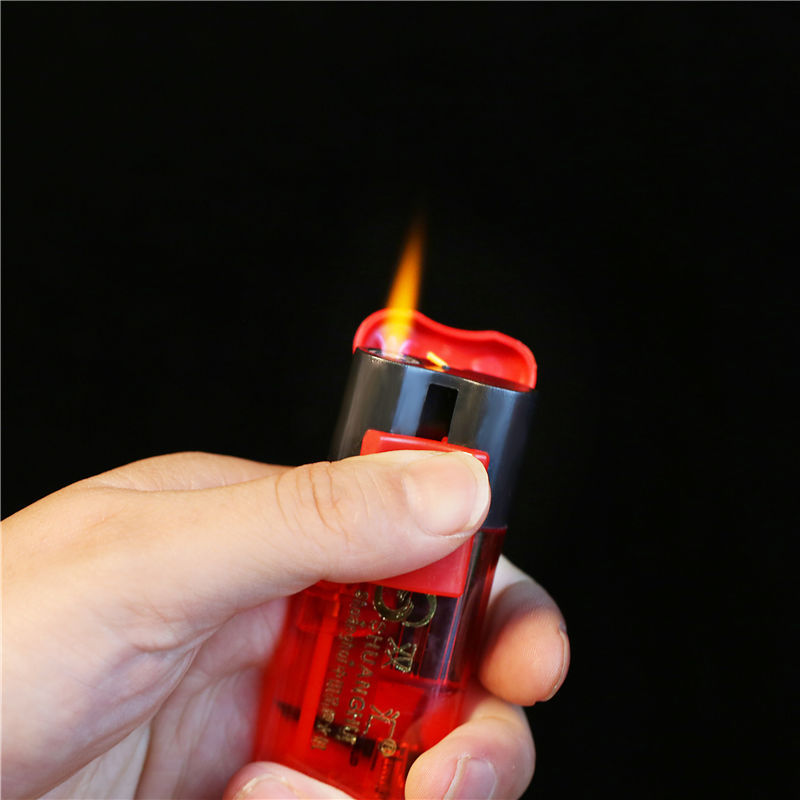 双汇932翻盖防风打火机透明塑料可充气 超市家用热卖款大量批发