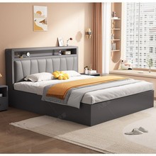 实木床双人床1.8x2米板式床1.5米家用单人床1.2米榻榻米出租房HS