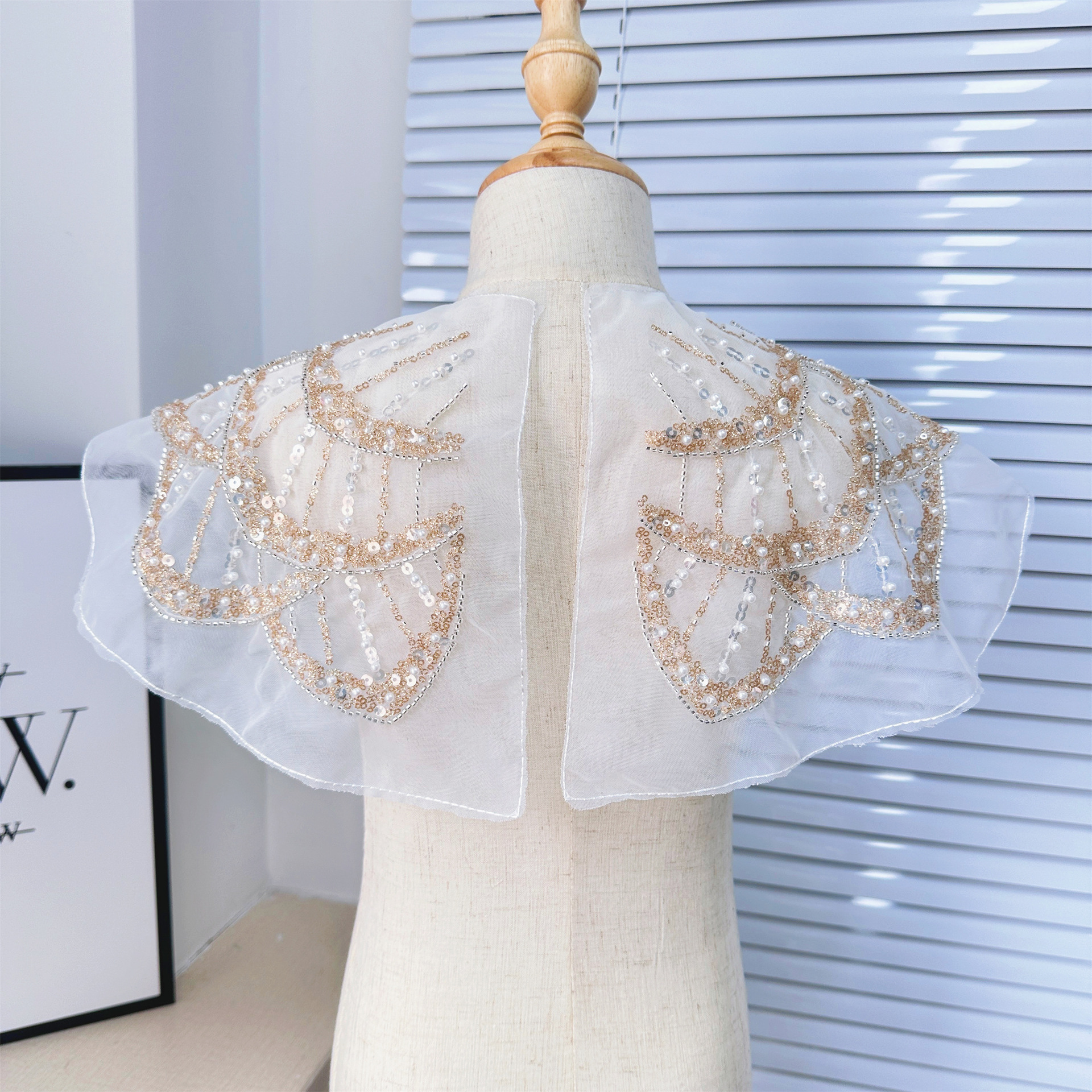 网纱亮片刺绣领花半成品童装公主裙领子diy辅料婚纱礼服领子装饰