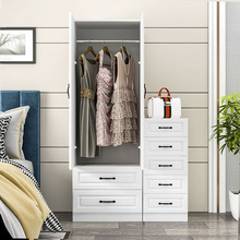 欧式单窄衣柜现代简约两门儿童储物收纳卧室衣橱单门简易立柜挂小