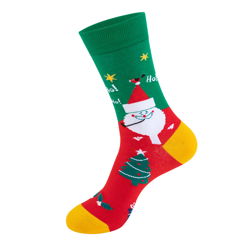 2022 New Creative Christmas Stockings Snowman Santa Claus Cartoon Tube Socks Autumn and Winter European and American Christmas Stockings