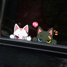 招吉猫汽车可爱猫咪车贴玻璃保险杠划痕遮挡贴纸电动车卡通车身贴