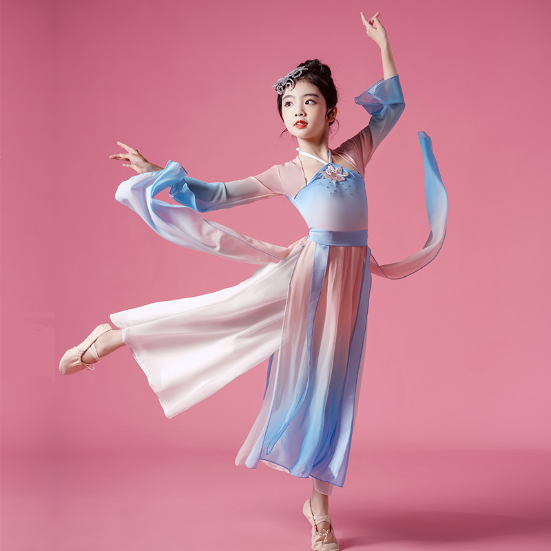 儿童古典舞演出服六一幼儿园女童民族舞扇子舞表演服装古风