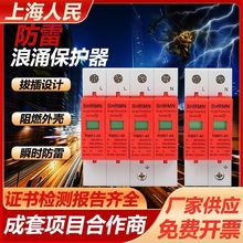上海人民浪涌保护器二级单相光伏2P家用电源防雷器三相4P避雷电涌