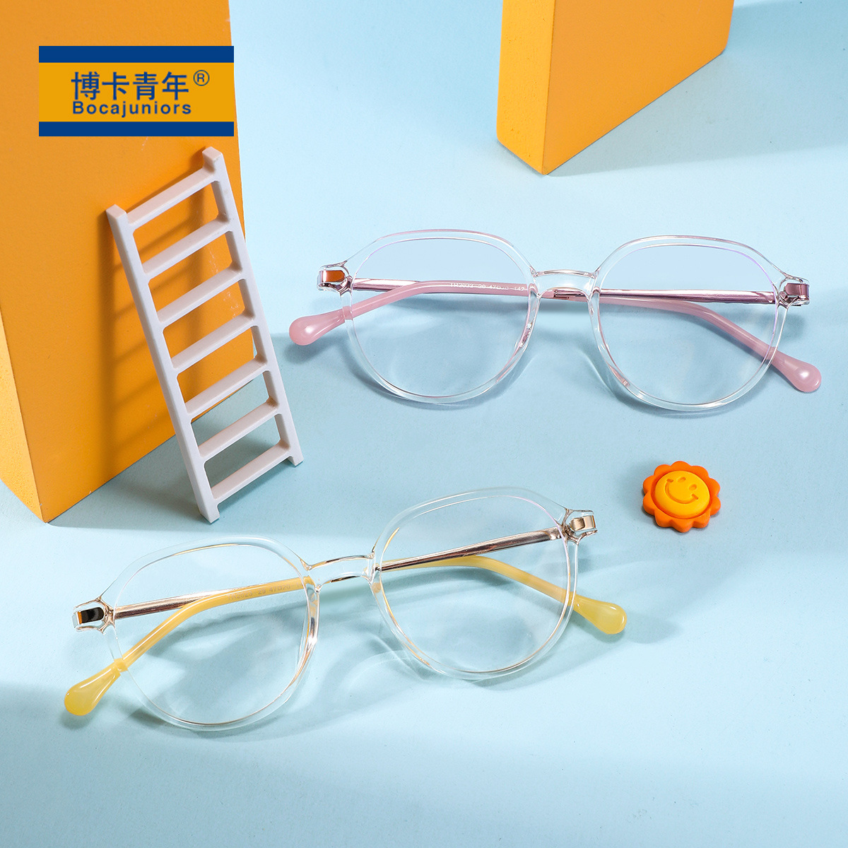 新款儿童简约平光镜时尚眼镜框小孩男女圆框防蓝光眼镜 jh2023-29