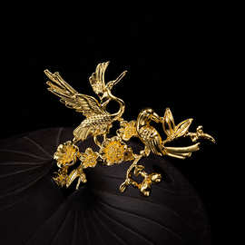 合金古风配件梅花喜鹊款半成品头饰辅料古装汉服新娘发簪diy材料