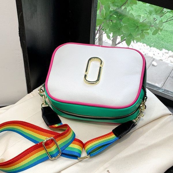 2023 Cross-Border Bag Camera Bag Retro Europe and America Contrast Color Small Square Bag Trendy One-Shoulder Bag Crossbody Bag