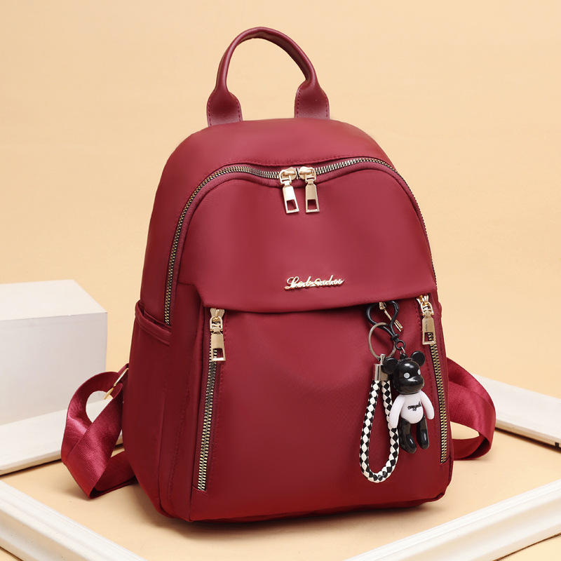 牛津布双肩背包女士新款大容量韩版时尚潮流通勤简约休闲旅行背包