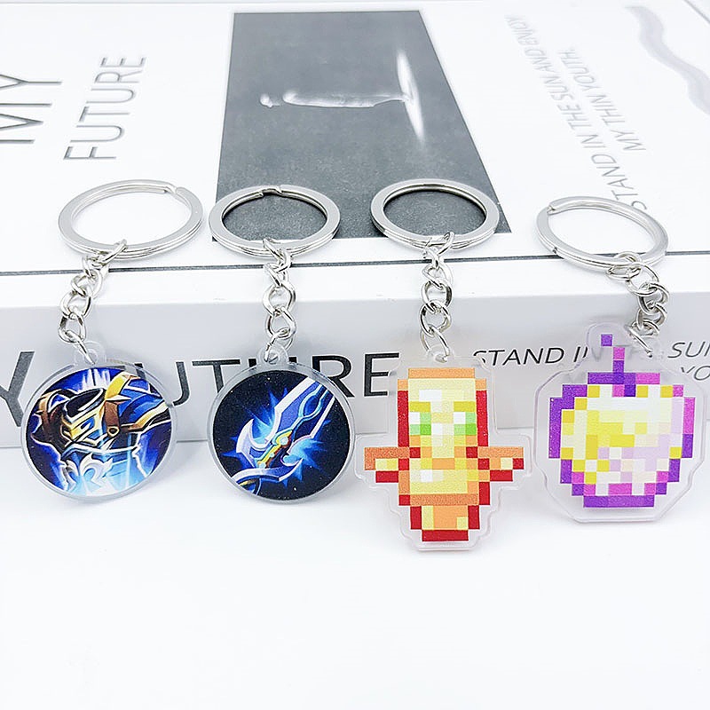 king glory immortal totem anime peripheral my world acrylic keychain wisdom tryma resurrection nail pendant