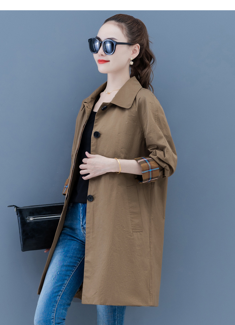 风衣2021年中长新款春秋大码女装高端阔太太洋气中年妈妈薄款外套