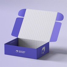 东莞包装工厂彩印瓦楞 紫色加强特硬单铜材质裱白色坑纸飞机盒