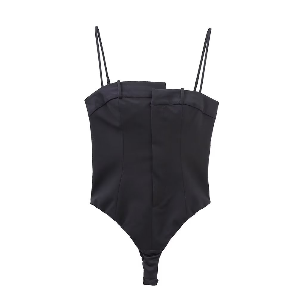 2022秋季外贸批发女装黑色紧身吊带连体裤