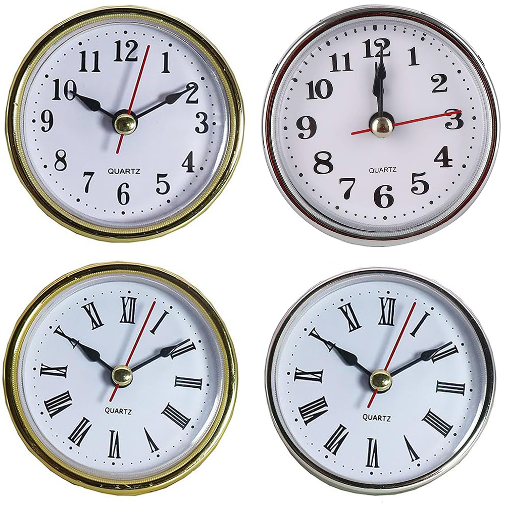 diy工艺品时钟钟胆65mm钟头罗马阿拉伯数字钟表头金银色石英钟胆