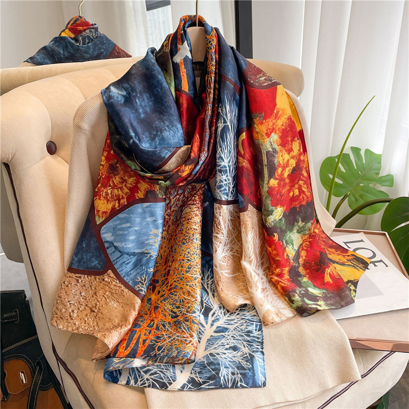 2023 Spring and Summer Ethnic Style Sunscreen Scarf Women's Long Shawl Travel Beach Vacation Beach Towel Wholesale