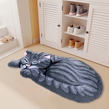 厨房地垫室家用卧室床边儿童房间地毯新款小猫咪地毯客厅地毯批发