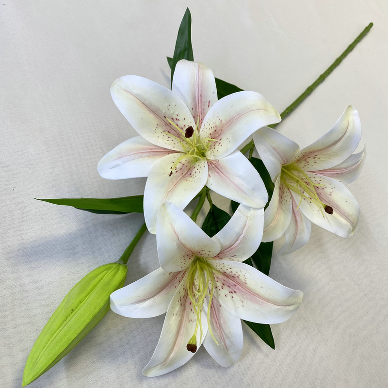 3d3 Flower 1 Bud W Lily Home Decoration Simulation Lily 3d Printing Hand Feeling Fake Flower Simulation Bonsai Flower