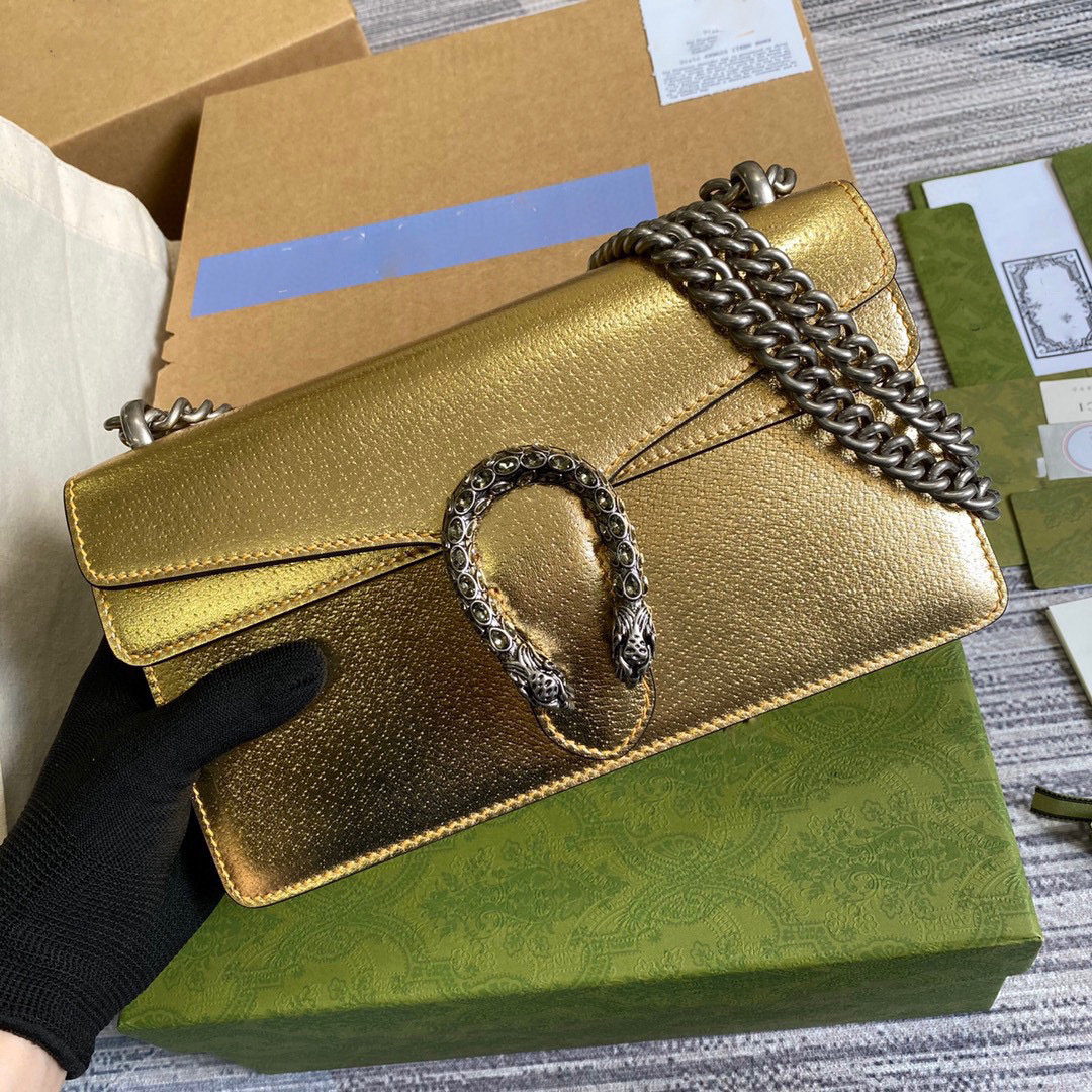 新款酷奇g家酒神虎头单肩斜挎链条包女士小号金色经典百搭-阿里巴巴