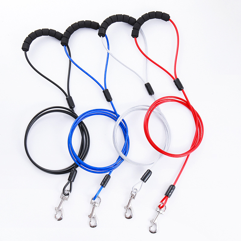 防咬狗链牵引绳钢丝狗绳宠物用品宠物防咬绳亚马逊多规格现货