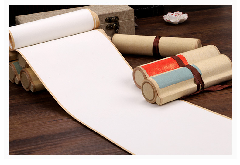 空白书法国画挂轴空白卷轴禅意书房小挂轴半生半熟国画宣纸雅致文