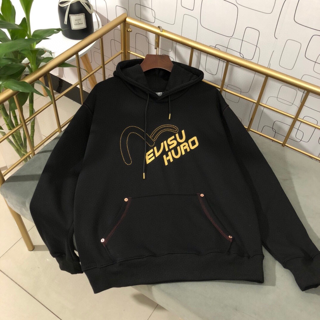 一件代发 2021秋冬新款ev福神卫衣小海鸥与标志连帽卫衣 男女同款