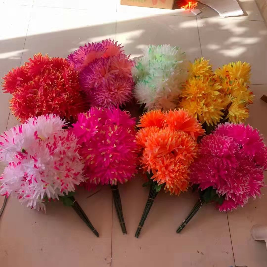 清明花束 5头菊花把花 清明花 祭祀墓碑花